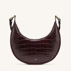 JW PEI Deep Burgundy Croc-Embossed Hobo Bag NWT